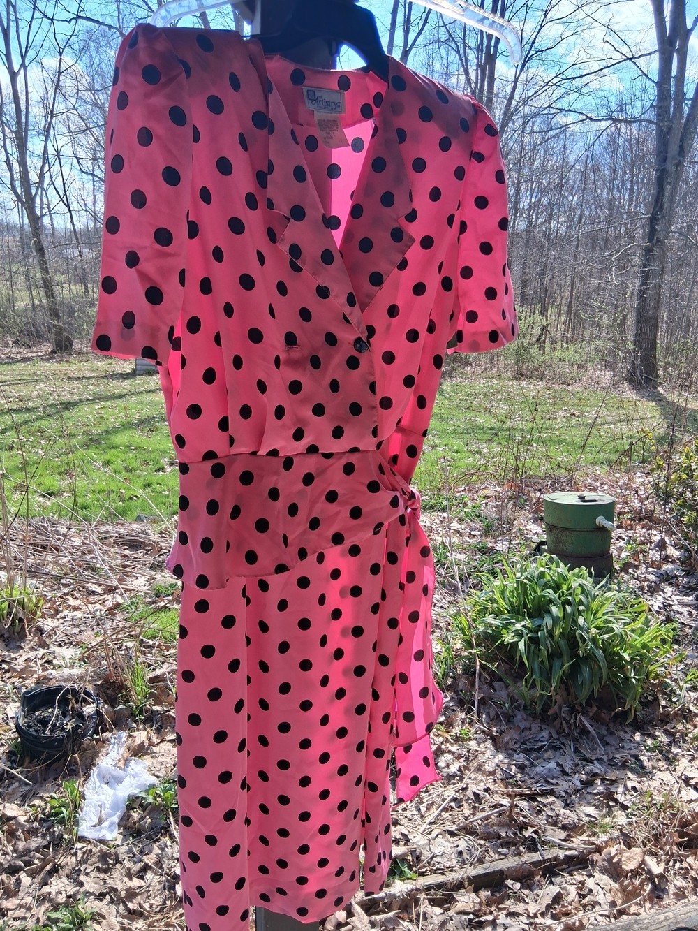 Bright Pink Polka Vintage Dress